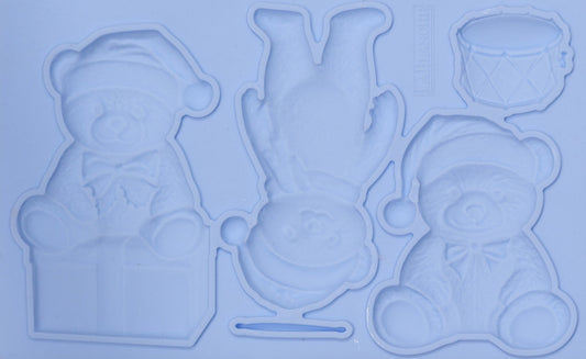 LaBlanche Teddy Bears silicone mould with three festive teddy bear designs