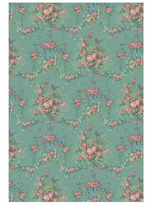Calambour Green Shabby Roses EXC TJ7 A3