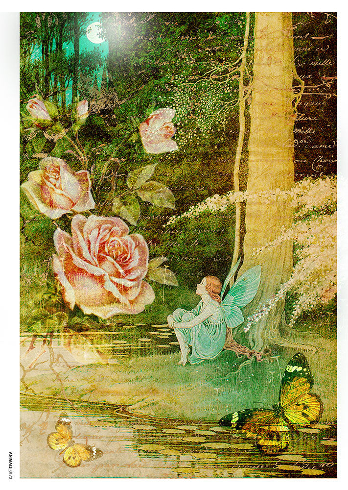 Paper Designs Fairy with Pink Rose Fairies 0083