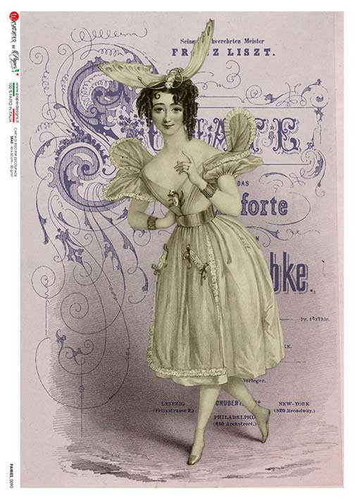 Paper Designs Rice Paper Vintage Fairy 4 PD FAIRIES 0090