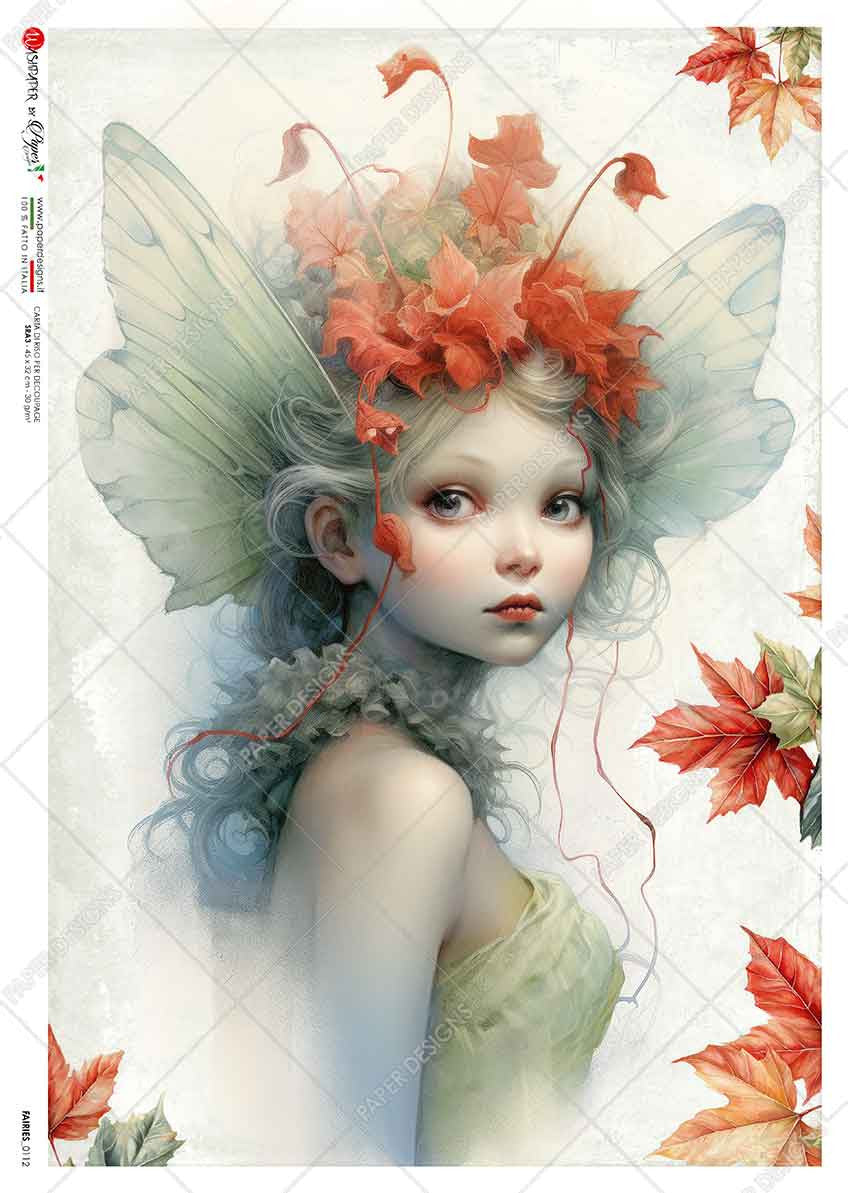 Paper Designs Green Winter Fairy Rice Paper