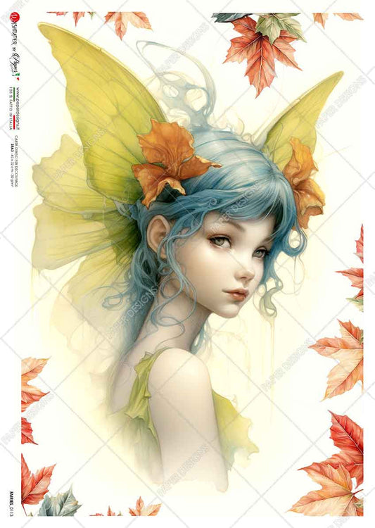 Paper Designs Yellow Winter Fairy Rice Paper