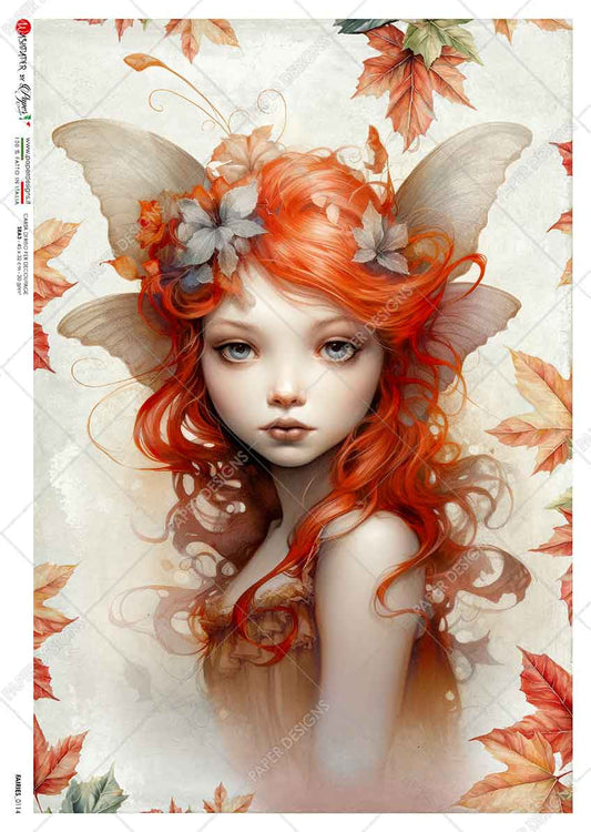 Paper Designs Red Winter Fairy Rice Paper