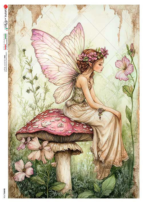 Paper Designs Fairy on Mushroom II Rice Paper