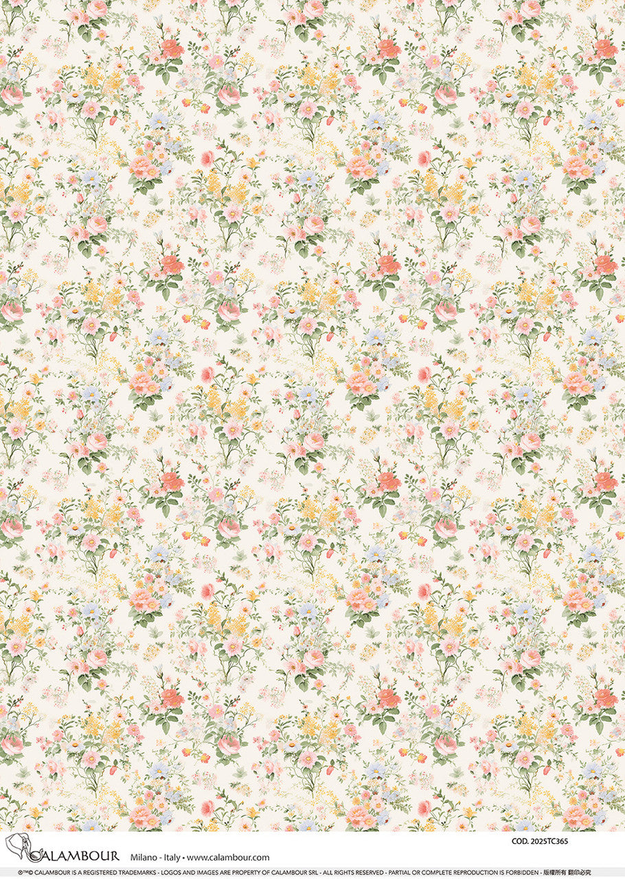 Calambour Spring 2025 A3 Rice Paper Soft Spring Floral Bouquets Pattern