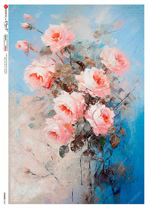 Paper Designs Bouquet of Roses Collage Rice Paper