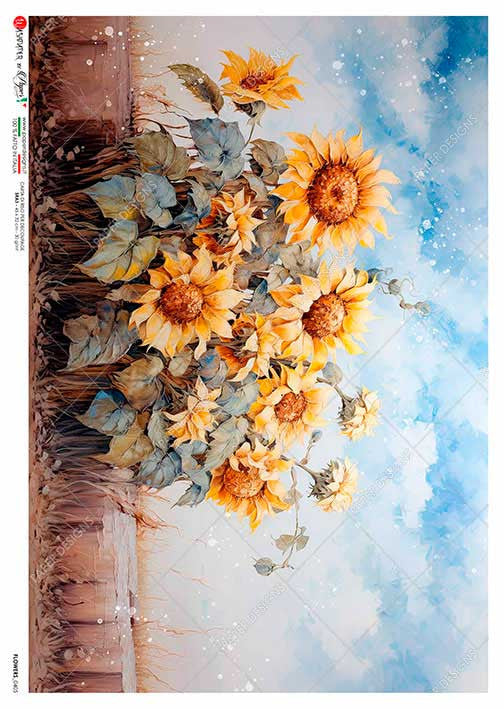 Paper Designs Sunflower Field Rice Paper