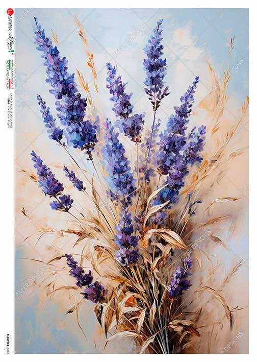 Paper Designs Sprigs of Lavender Rice Paper