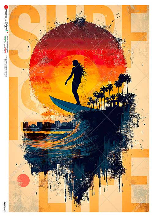 Paper Designs Surf Poster Rice Paper