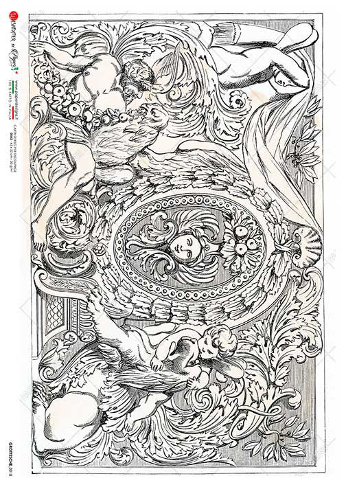 Paper Designs Rice Paper Bacchus Etching Grottesque 0018