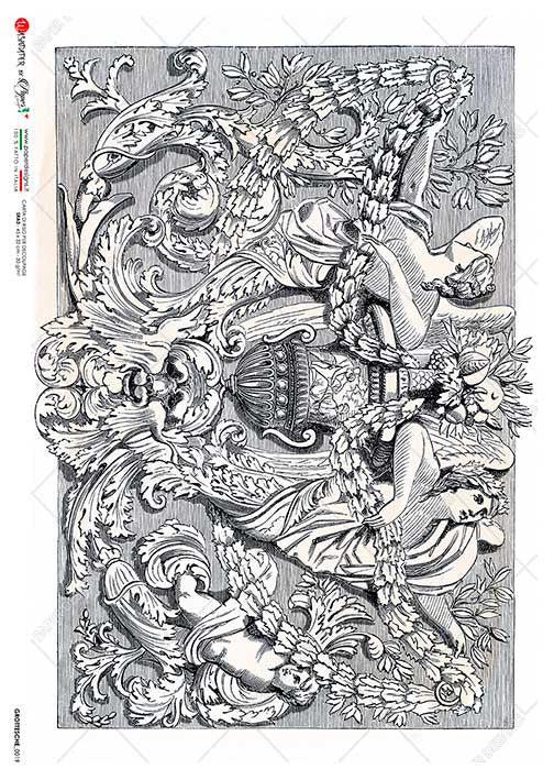 Paper Designs Rice Paper Bacchus Relief Grottesque 0019