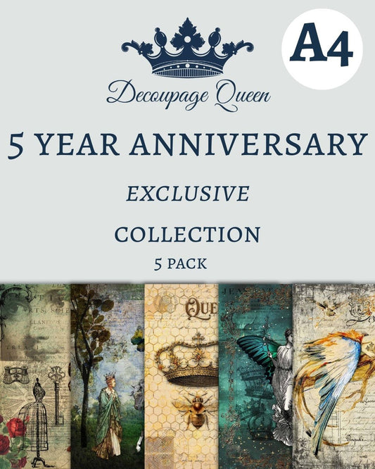 Decoupage Queen 5 Year Anniversary 5 Pack - A4 (Limited Edition)