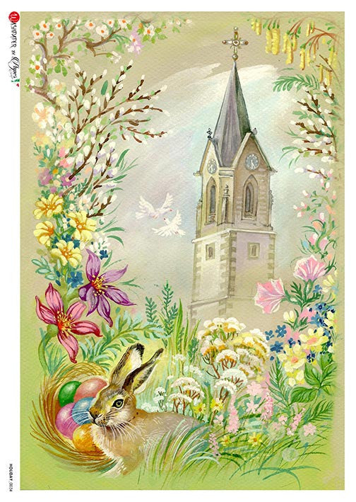 Paper Designs Holiday 0034 Easter Church Rice Paper – Decoupage Queen