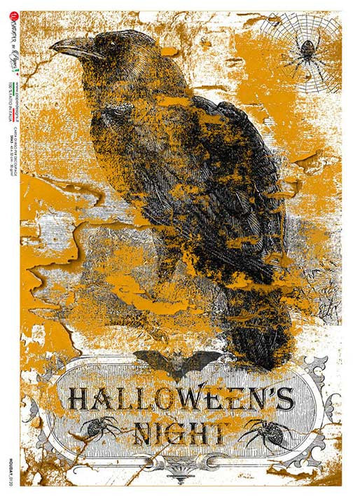 Paper Designs Halloween Night Dark Raven Rice Paper