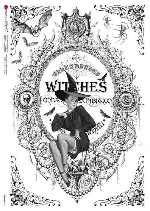 Paper Designs Witch Sitting in a Frame