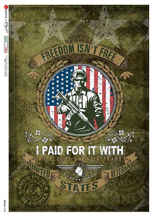 Paper Designs Freedom Isn't Free Rice Paper