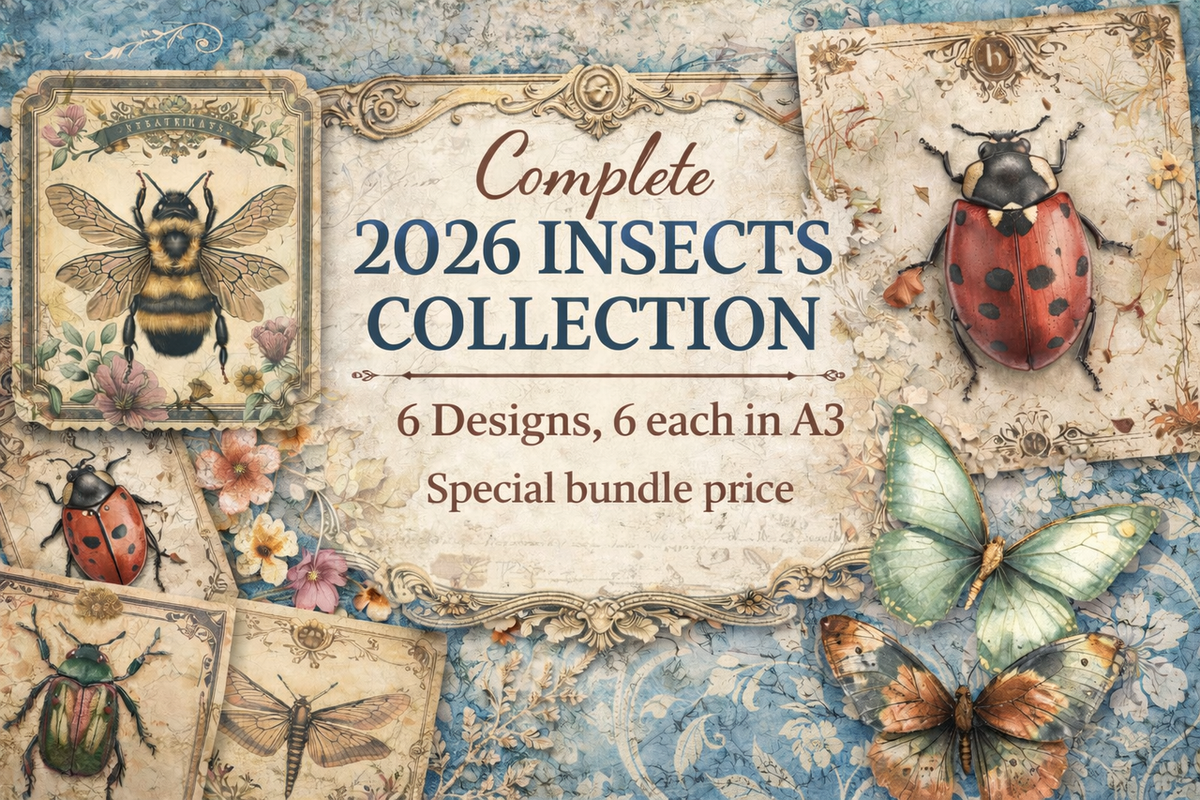 Iveta Ziedina 2026 Complete Collection for Retailers (6 designs, 10 each A4)