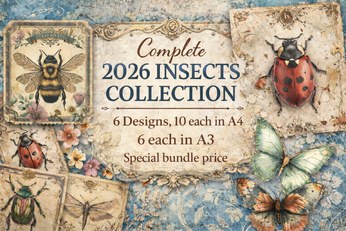 Iveta Ziedina 2026 Complete Collection for Retailers (6 designs, 10 each A4, 6 each A3)