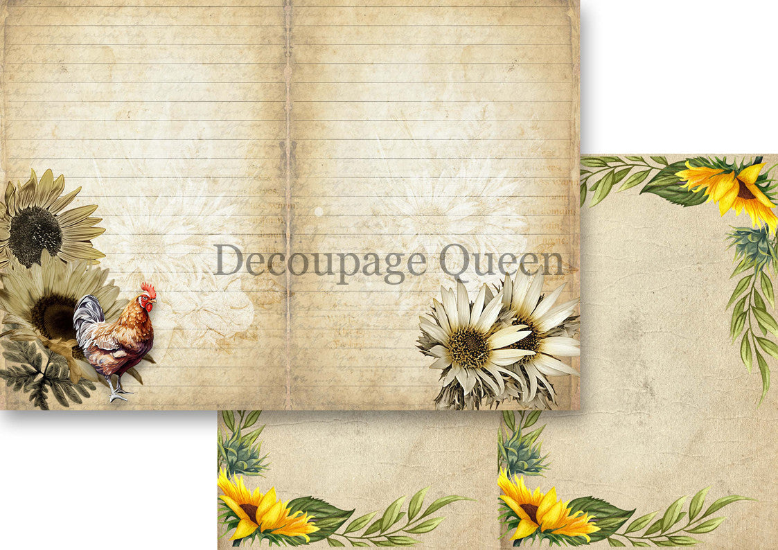 Decoupage Queen Sunflower Ephemera Journal Pack