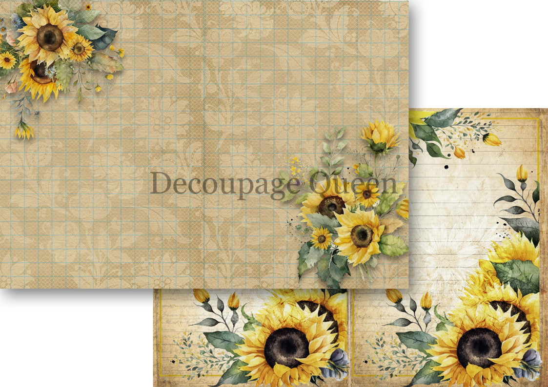 Decoupage Queen Sunflower Ephemera Journal Pack