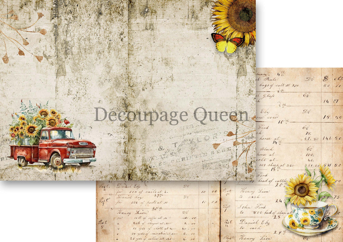 Decoupage Queen Sunflower Ephemera Journal Pack