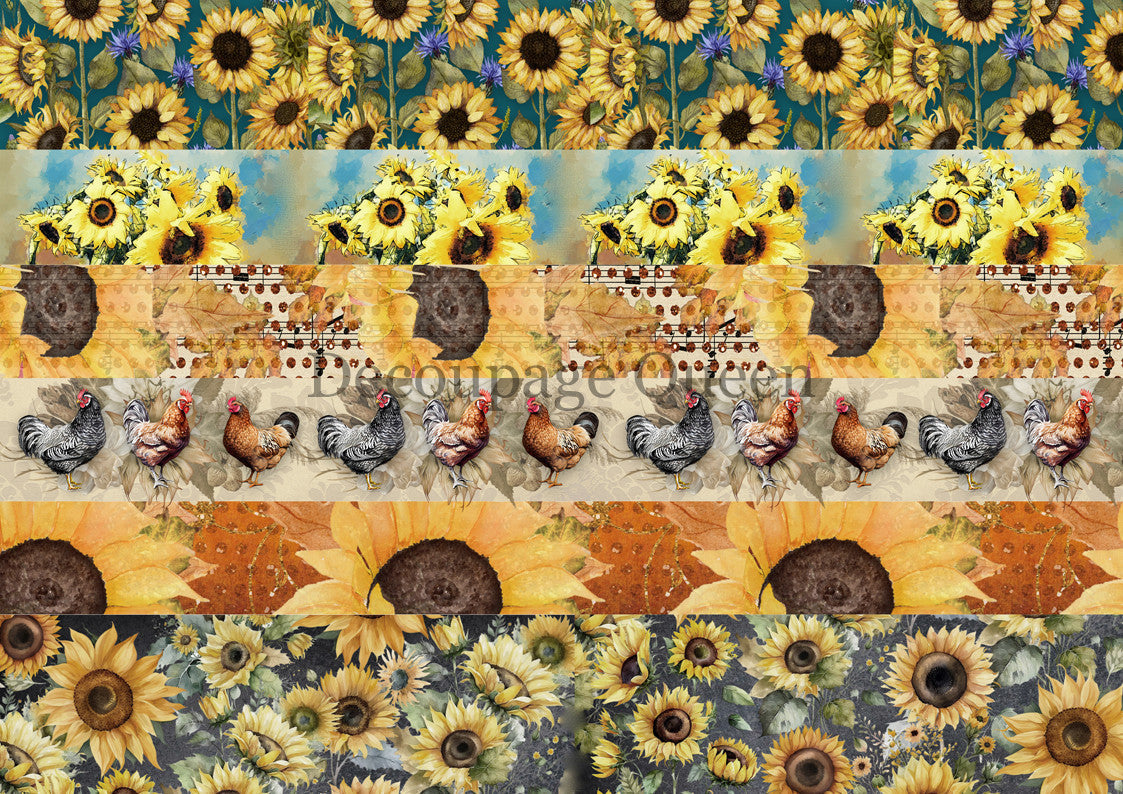 Decoupage Queen Sunflower Ephemera Journal Pack