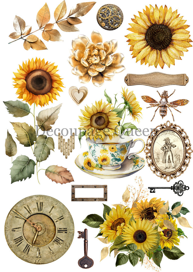Decoupage Queen Sunflower Ephemera Journal Pack