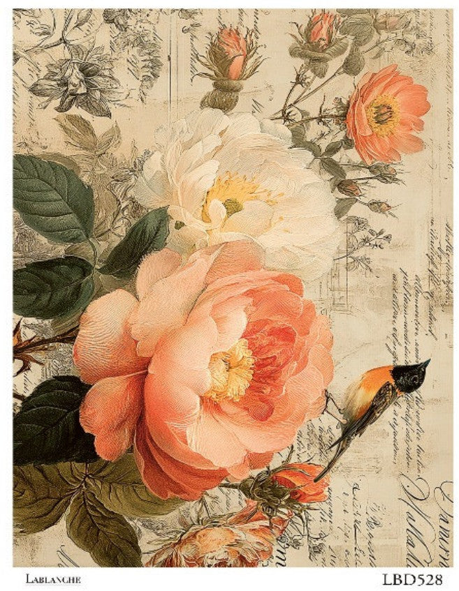 LaBlanche Peach Blossom Hummingbird A4 rice paper