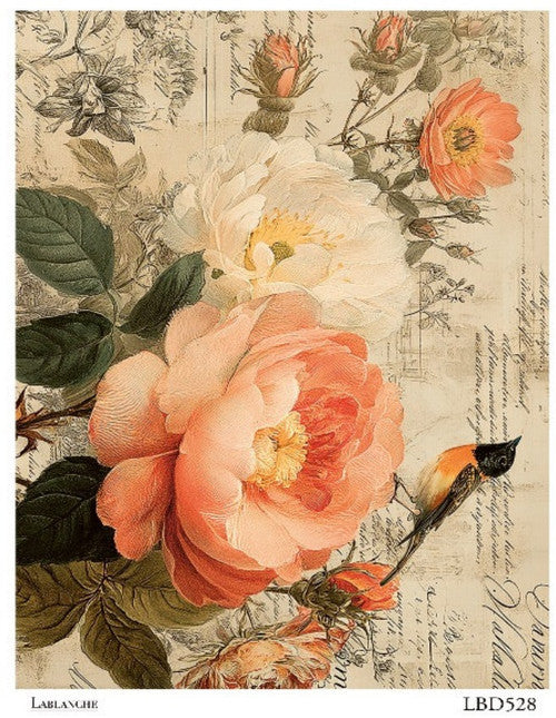 (5 Pack) LaBlanche Peach Blossom Hummingbird A4 rice paper