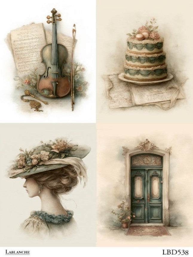 LaBlanche Vintage Keepsake Collage A4 rice paper