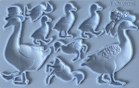 3 pack LaBlanche Family of Geese silicone mould with adult geese and goslings