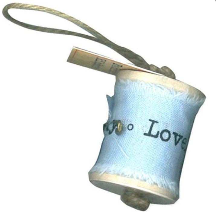 Stamperia Fabric Printed Ribbon - Love Light Blue