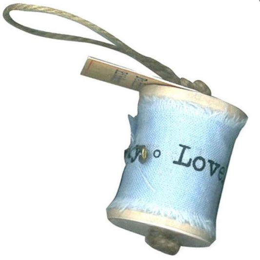Stamperia Fabric Printed Ribbon - Love Light Blue