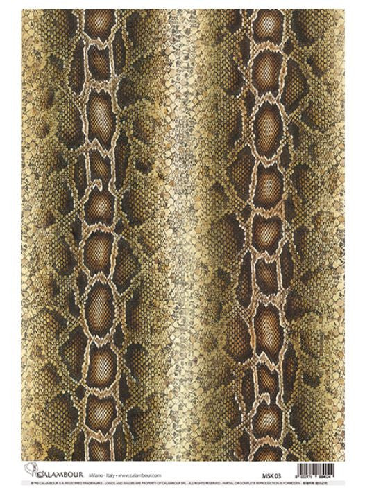 Calambour Animal Print Snake Skin A3 Rice Paper
