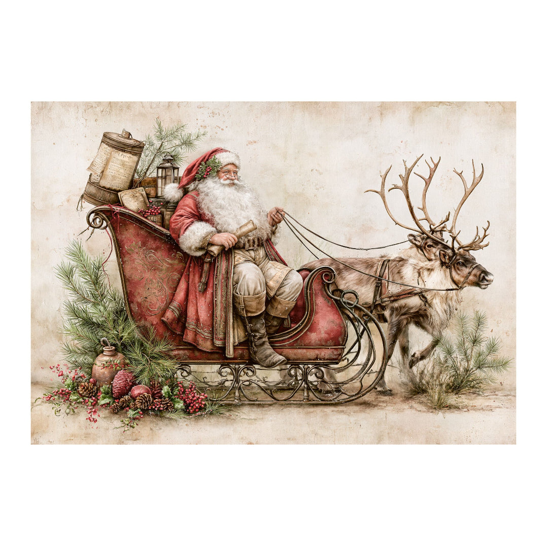 LaBlanche Santa on Sleigh rice paper