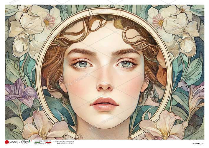 Paper Designs Woman and Orchids Rice Paper