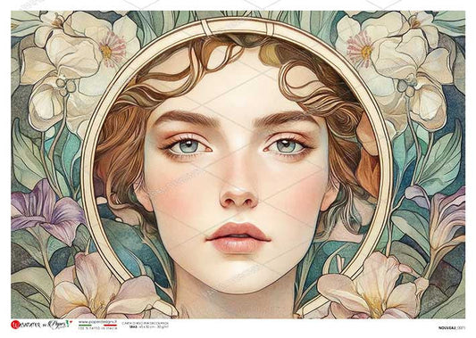 Paper Designs Woman and Orchids Rice Paper