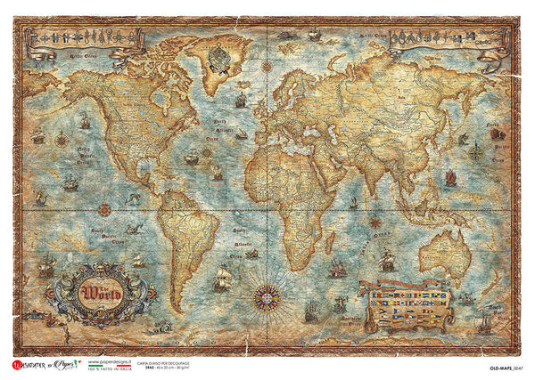 Paper Designs Old World Map OLD MAPS 0047
