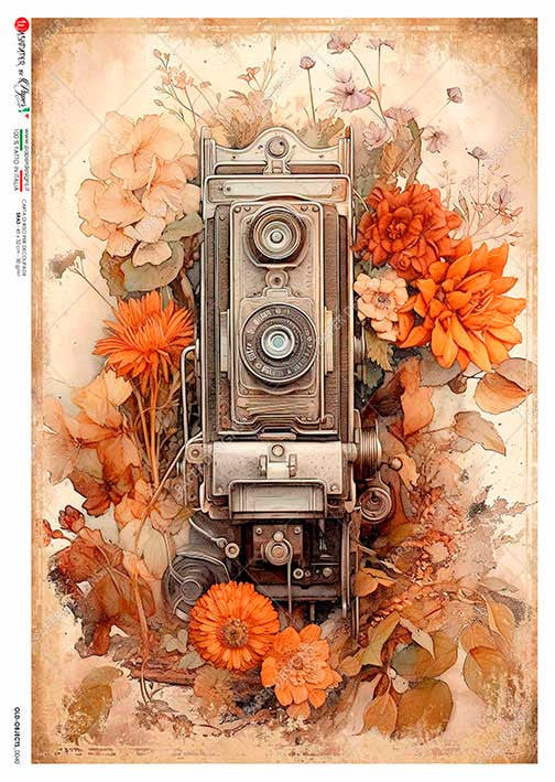 Paper Designs Old School Autumn Camera Rice Paper