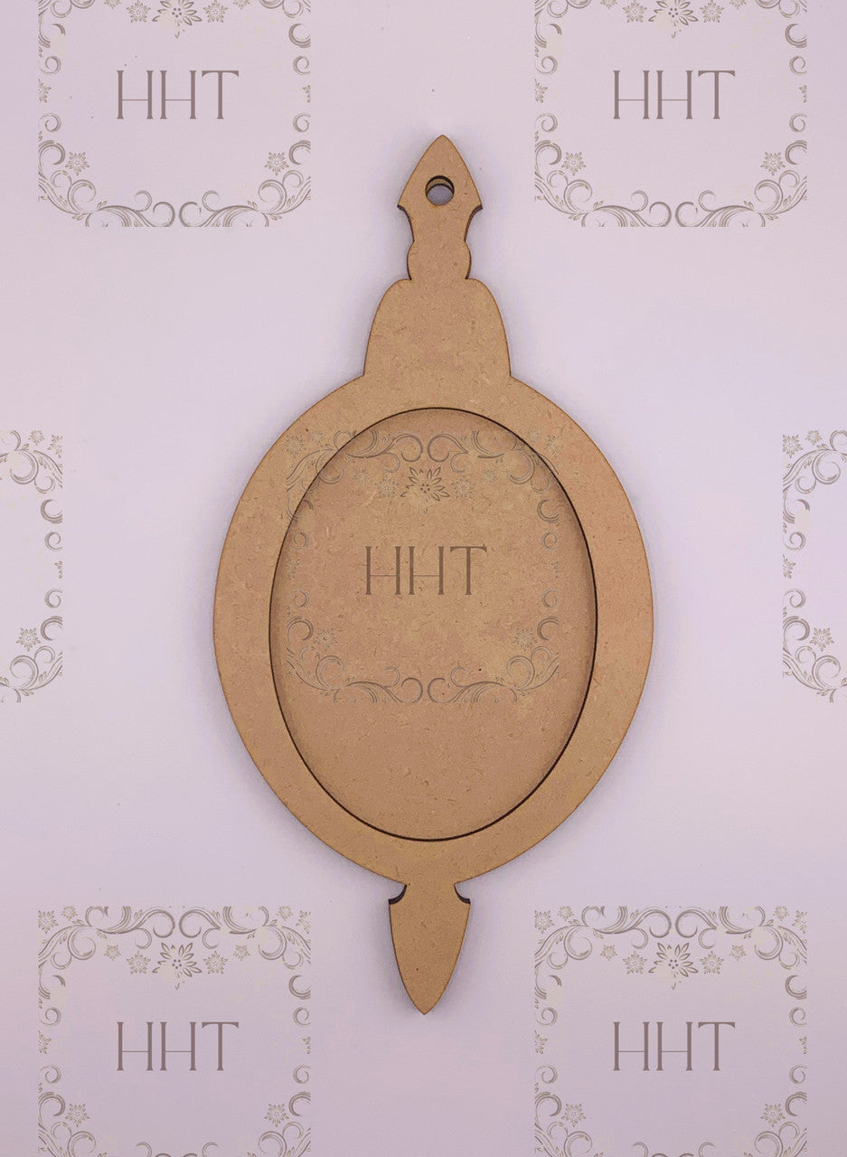 MDF  Overlay Frame Ornament, 2 pieces