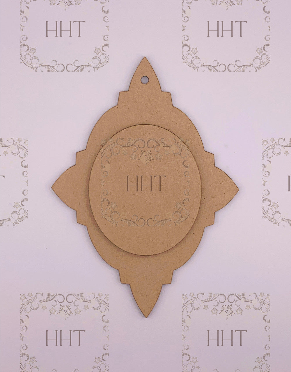 MDF Ornament Star with Center Overlay, 2 pieces