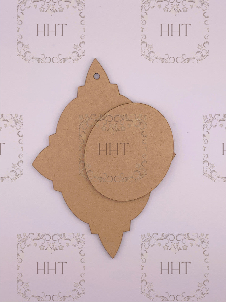 MDF Ornament Star with Center Overlay, 2 pieces