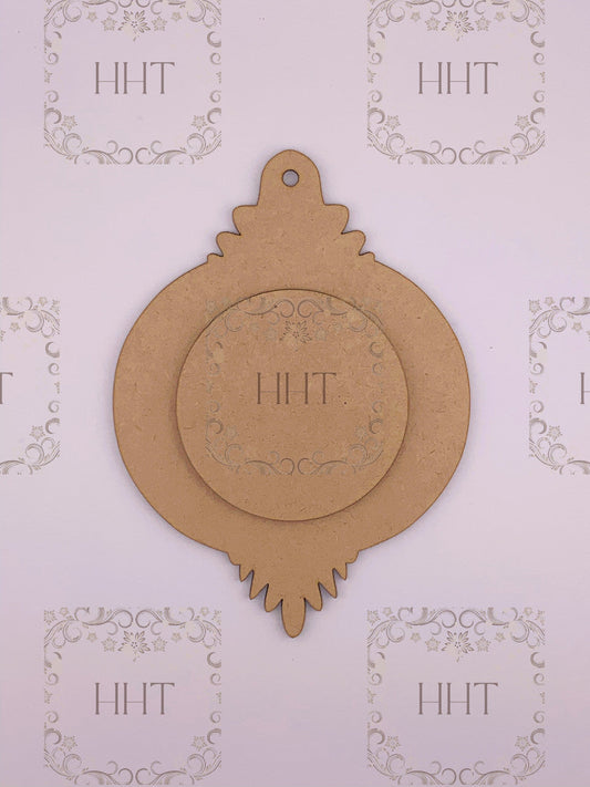 MDF Ornament with Center Overlay, 2 pieces