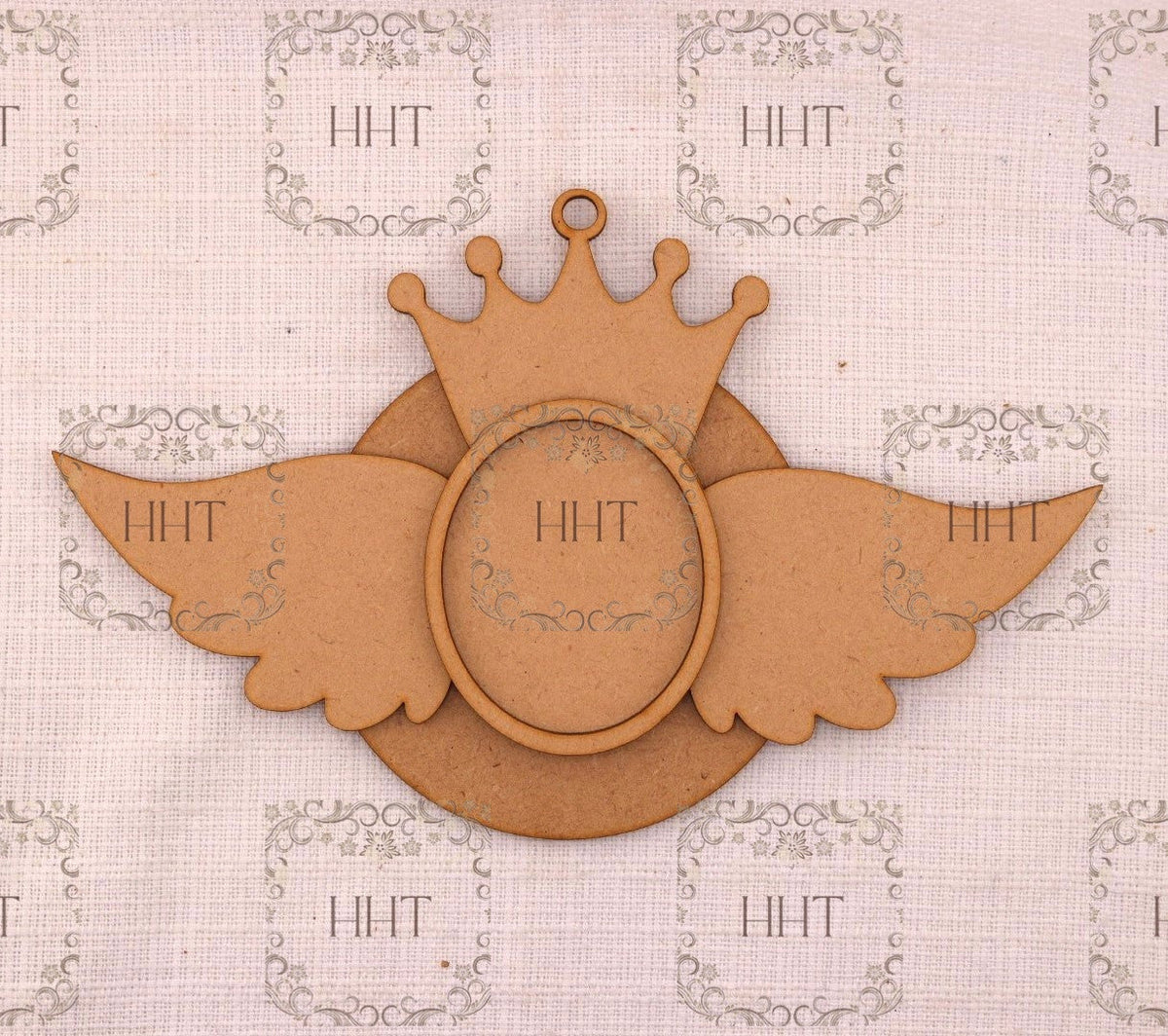 HHT MDF Ornament Crowned Wings with Frame