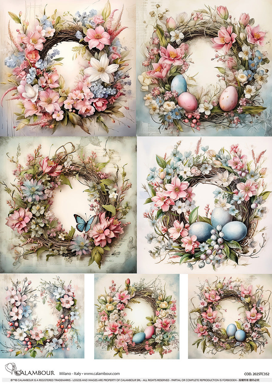 Calambour Spring 2025 A3 Rice Paper Spring Easter Florals 2 Seven Scenes