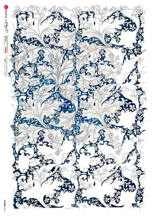 Paper Designs Wm Morris Blue Leaves