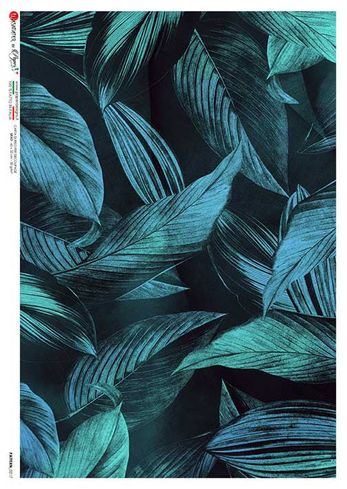 Paper Designs Large Blue Tropical Leaves