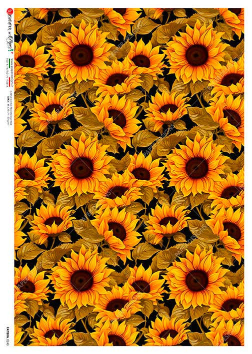 Paper Designs Repeating Bright Sunflowers Rice Paper