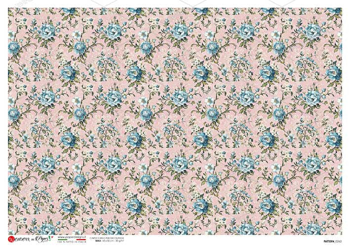 Paper Designs Pink and Blue Small Forals Rice Paper