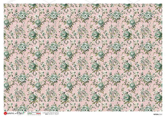Paper Designs Pink and Green Small Forals Rice Paper
